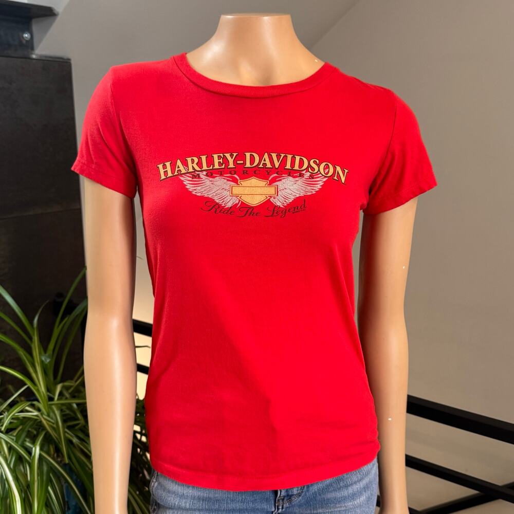 Vintage 2000’s Harley Davidson San Diego CA Baby Tee Red Women’s Size M Graphic